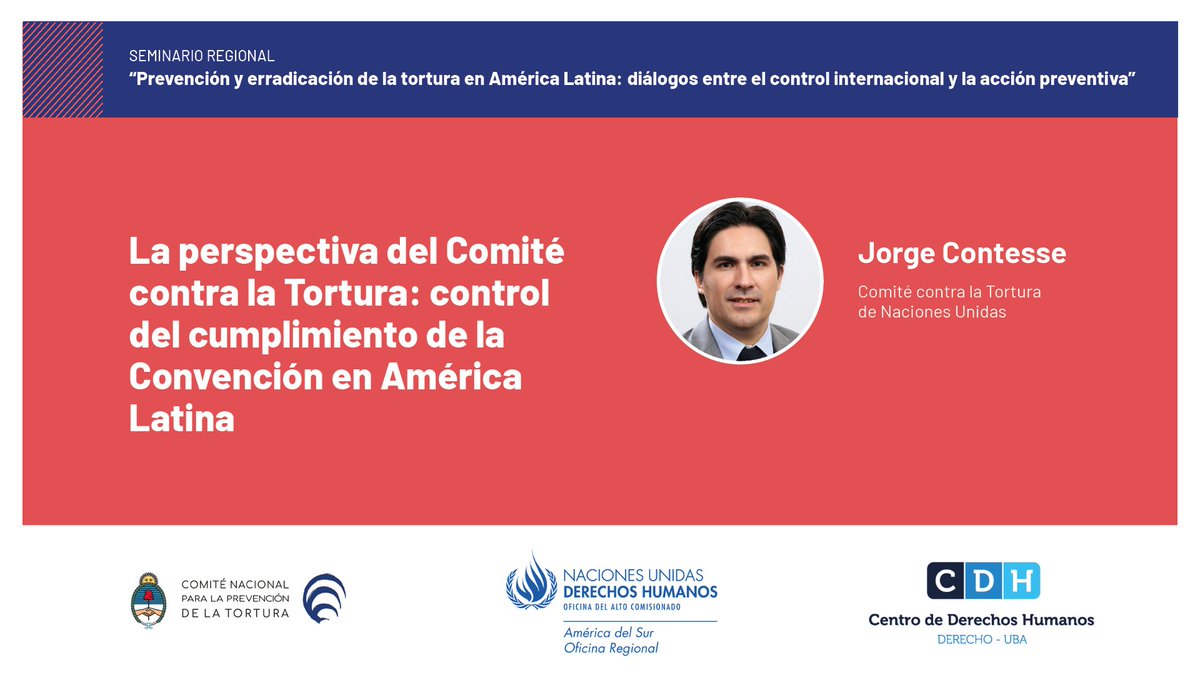 #SeminarioRegional🌎

Estamos en el evento "Prevención y erradicación de la #tortura en América Latina", que organizamos junto a <a href="/CNPTArgentina/">Comité Nacional para la Prevención de la Tortura</a> y <a href="/CDH_DerechoUBA/">Centro de Derechos Humanos</a>.

🎥#EnVivo: youtube.com/watch?v=ja_n5O…
ℹ️Programa completo: cnpt.gob.ar/2022/wp-conten…

Revisa el programa de hoy 👇