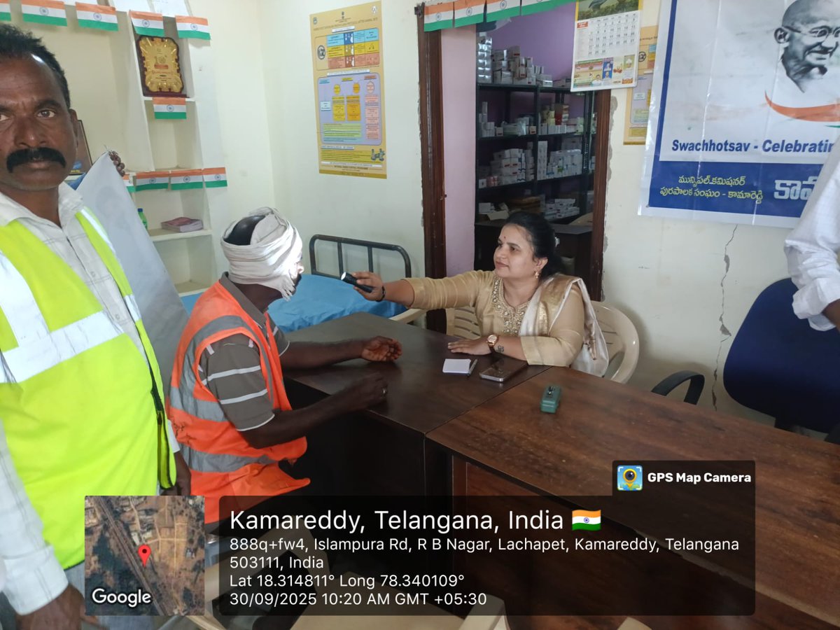 McKamareddy's tweet photo. As part of Swachata Hi Seva program 2025 Health camp has conducted for sanitation workers https://t.co/c0VvmjVFyx