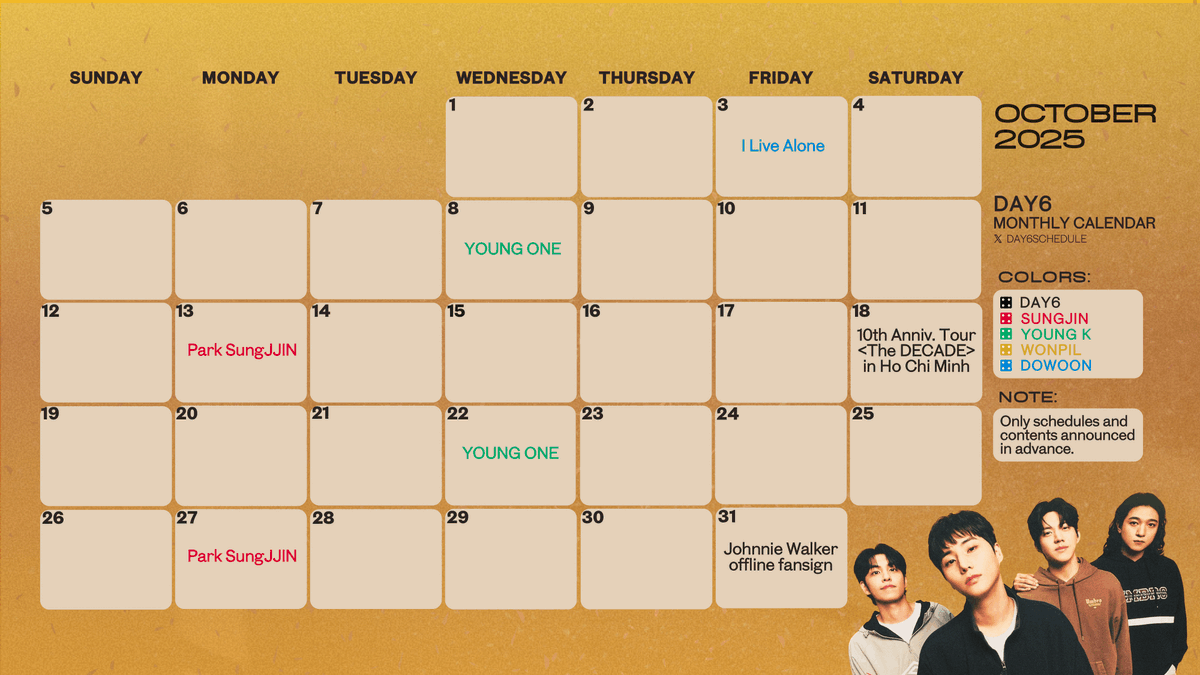 DAY6 SCHEDULE tweet media
