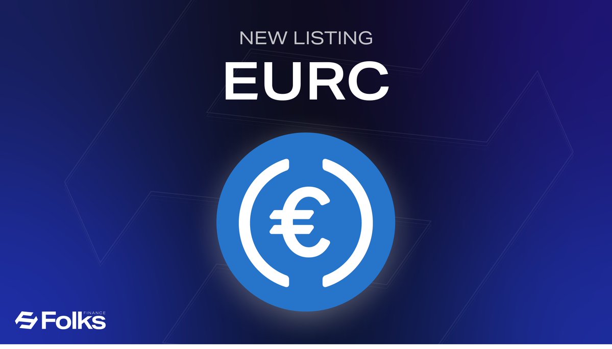 FolksFinance's tweet image. New Listing: EURC 💶

@circle’s MiCA-compliant, fully backed euro stablecoin is now live on Folks.

Available for crosschain lending &amp;amp; borrowing on @Avax 🔺↓