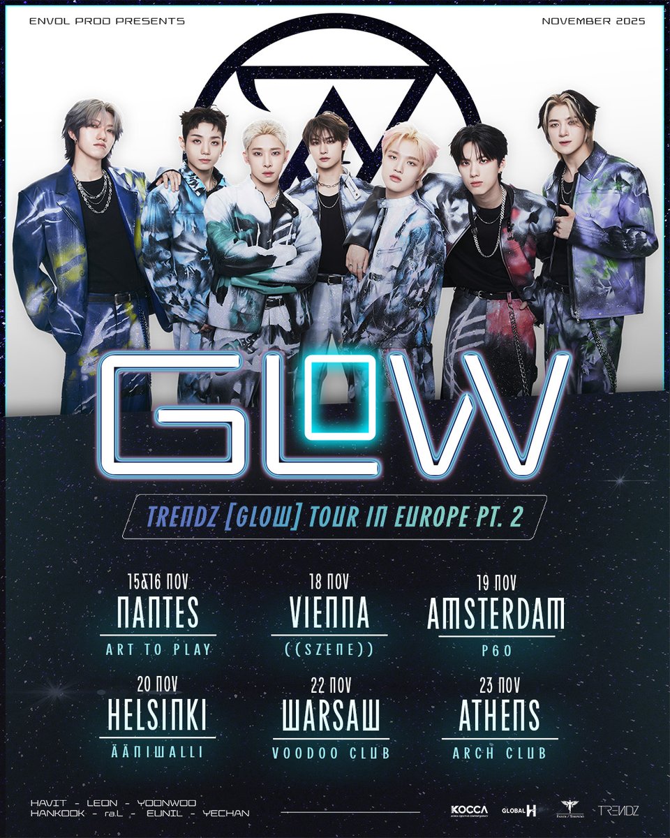 💫 TRENDZ [GLOW| Tour in Europe pt.2 💫
FRIENDZ, we're all set! Everyone is in the starting blocks 🏁, and <a href="/TRENDZ_OFFCL/">TRENDZ (트렌드지)</a> count on you! 

Where will you go?

🎟 Ticket information will be published in another post in a few minutes.

Let's Gloooow! 💚 #TRENDZ #trendzeuropetour