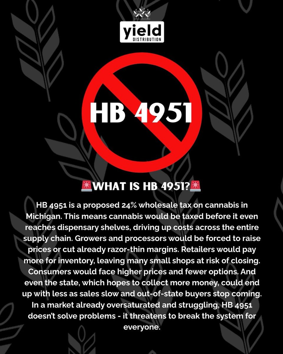 bmadden12's tweet photo. HB 4951 isn't a partisan issue.

BOTH Republicans and Democrats voted for it.

When both sides agree to crush an industry overnight, you know something's broken.

This is what happens when politicians need quick cash and think cannabis is an easy target. https://t.co/fKMwKkAE8S