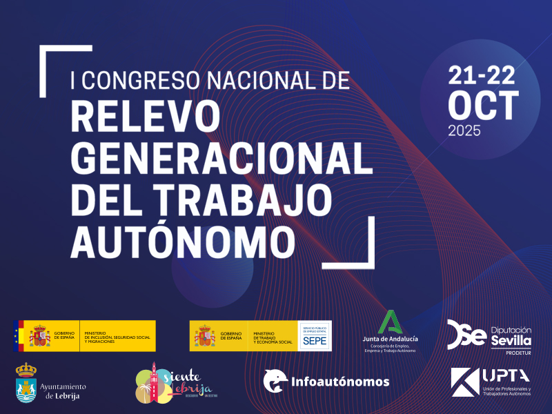 📢 UPTA España presenta el I Congreso Nacional de Relevo Generacional del Trabajo Autónomo.
🗓 21 y 22 de octubre de 2025
📍 Casa de la Cultura, Lebrija (Sevilla)

💫Un espacio de diálogo único dónde se hablará de innovación, oportunidades y propuestas para garantizar el futuro
