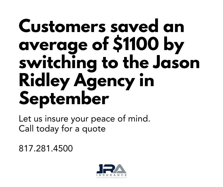 Think you're currently paying too much with your current agent? Maybe you are. Maybe you aren't. There's only one way to find out.  Call us today for a quote! 817.281.4500