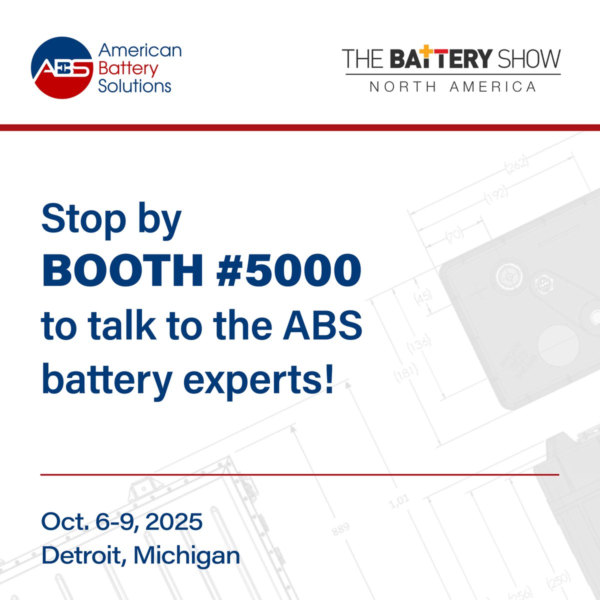 The Battery Show North America and EV Tech Expo is kicking off next week — and ABS can’t wait to see you there!