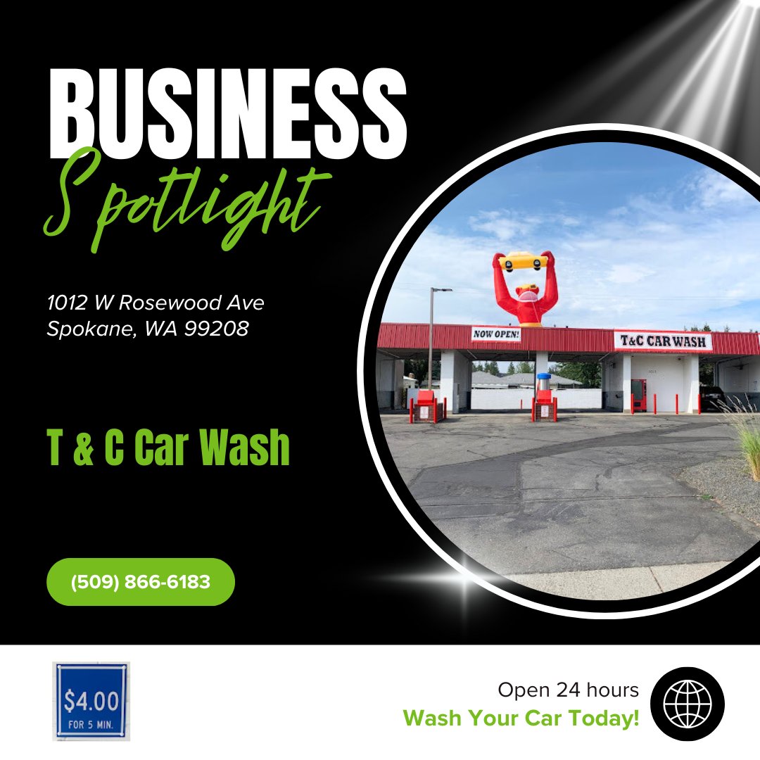 NukeyRealty's tweet image. Looking for a sparkling clean car and self wash service? T &amp;amp; C Car Wash in Spokane has you covered! 

Support this local business and keep your ride looking fresh!

📍 Visit T &amp;amp; C Car Wash today! 1012 W Rosewood Ave
📲 (509) 866-6183

#SpokaneWA #LocalBusinessSpotlight #CarWash