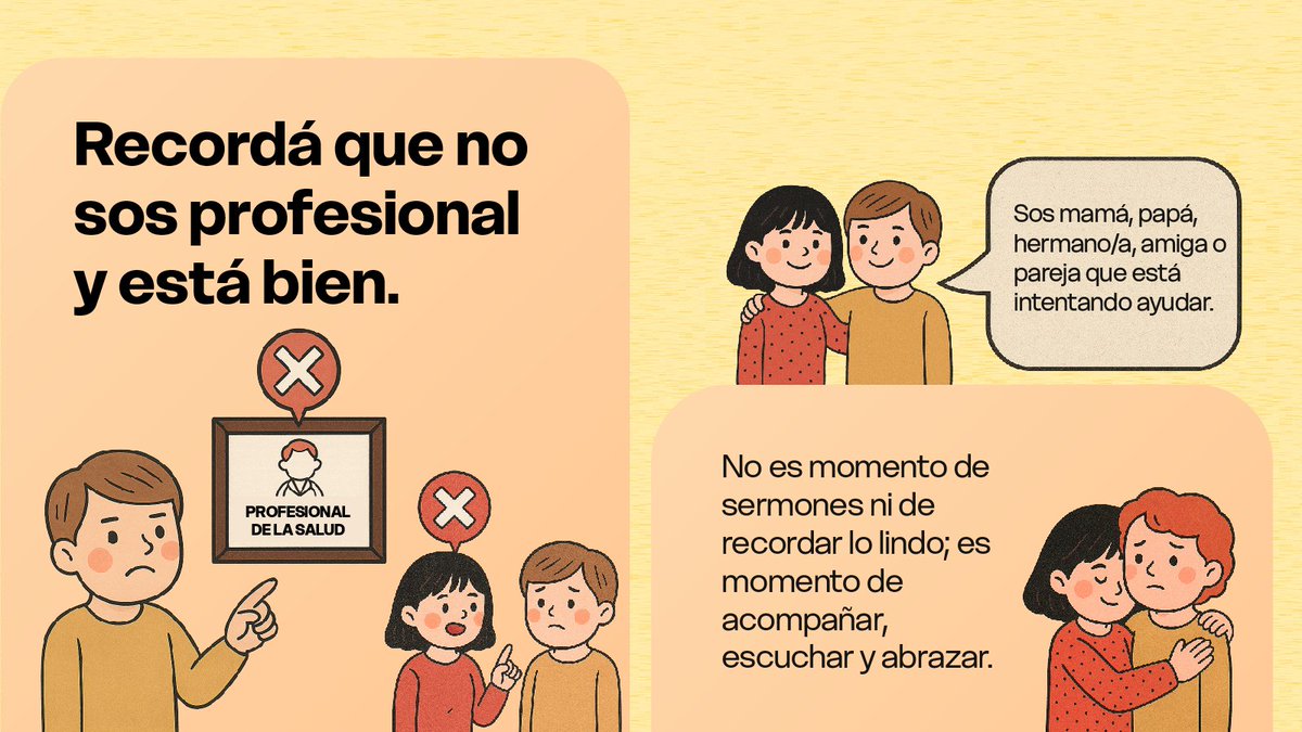 A veces una charla puede salvar una vida. 🧡

🫂🗣️ Estar cerca no requiere que tengas una solución mágica. Requiere escuchar, entender, estar presente y compartir sin juzgar. Eso ya es un acto de amor y apoyo. 

⬇️