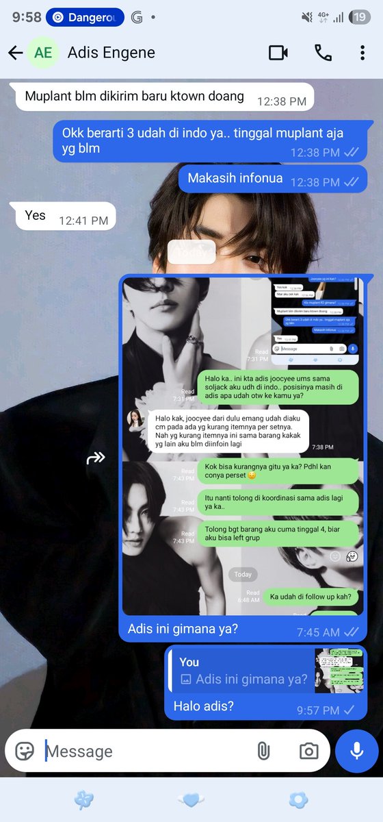 yangwonkitty's tweet photo. Halo aku mau menanyakan kejelasan joocyee aku dong @nuunnana 

Sabtu kamu bilang udah di admin packing.. stlh aku konfirmasi jawaban ya per set ada item yg kurang

Gimana tah ini whnya euyy.. barang aku masih ada 4 ya, tolong dikirim segera ya adis.. minimal bales chat wa aku ya, jangan di diemin aja ihiww