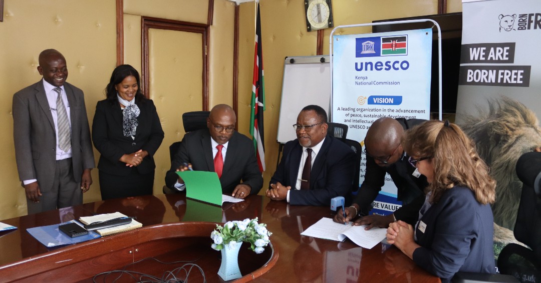 BornFreeKenya's tweet photo. We are excited to have signed a Memorandum of Understanding (MOU) with @NatcomUnescoKe.  This powerful alliance unites our conservation expertise with their national mandate to protect two critical landscapes: Amboseli Biosphere Reserve & Meru.

Through this partnership, we hope to transform education, advance research, and build community resilience for a sustainable future! 💚 

👉 Read more: https://t.co/1B4e88xx1D