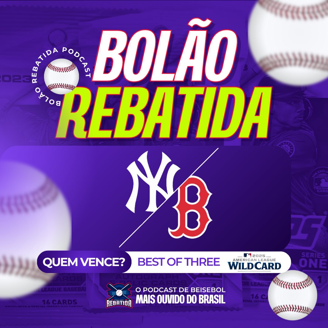 podcastrebatida's tweet photo. 𝐕𝐀𝐋𝐄𝐍𝐃𝐎!!!🏁🏁🏁

A PRIMEIRA SÉRIE DO NOSSO BOLÃO É UMA GRANDE RIVALIDADE ‼️

Boston Red Sox 🆚 New York Yankees

⚠️𝐑𝐄𝐆𝐑𝐀𝐒:
1. Siga o @RebatidaPodcast &amp; @MiLBBrasil ✅
2. Tire um print ouvindo o último episódio do rebatida ✅
3. Use a #rebatida no seu comentário ✅ https://t.co/zHuM79YoCP