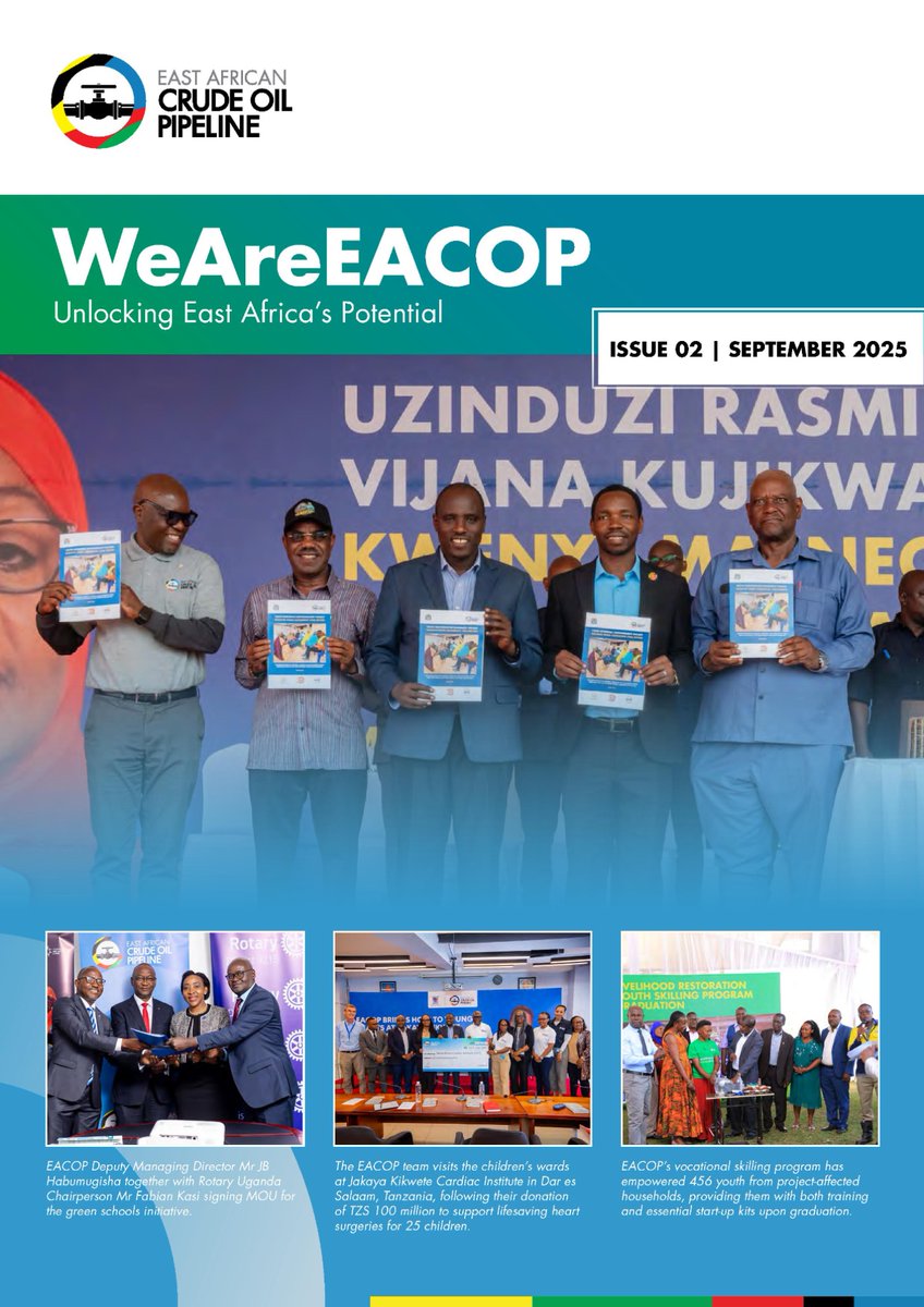 We’re excited to share the Second Edition of the 𝐖𝐞 𝐀𝐫𝐞 𝐄𝐀𝐂𝐎𝐏 𝐍𝐞𝐰𝐬𝐥𝐞𝐭𝐭𝐞𝐫! 

This edition provides a clear and detailed update on the progress of #EACOP across both #Uganda and #Tanzania.

👉 Read it here: heyzine.com/flip-book/56bf…