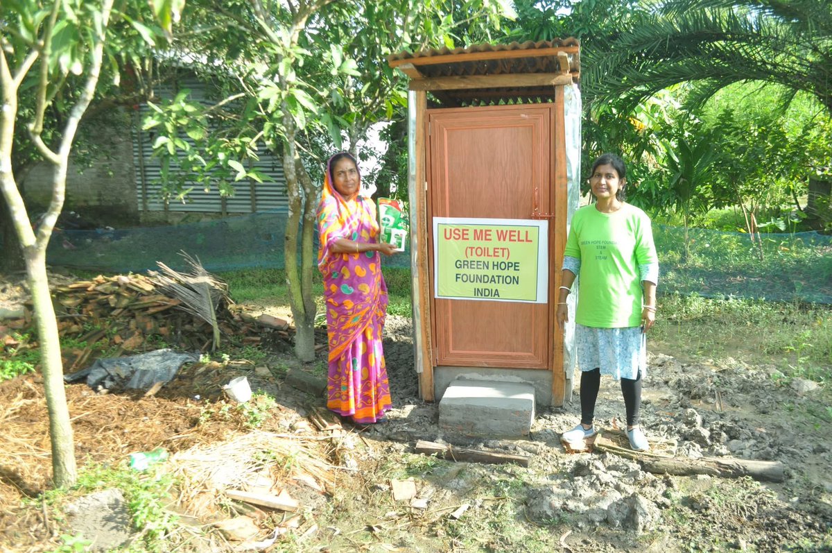 KehkashanBasu's tweet image. #GreenHope in India!🇮🇳
🚽We built #toilets &amp;amp; we built dignity: 
In the Sundarbans, we constructed safe, clean toilets for the Tiger Widows - empowering them thru #WASH &amp;amp; giving them access to safety, health &amp;amp; hope. 👩🏾 💪🏾
Toilets are not a luxury - they are a lifeline!
#SDG5 #SDG6