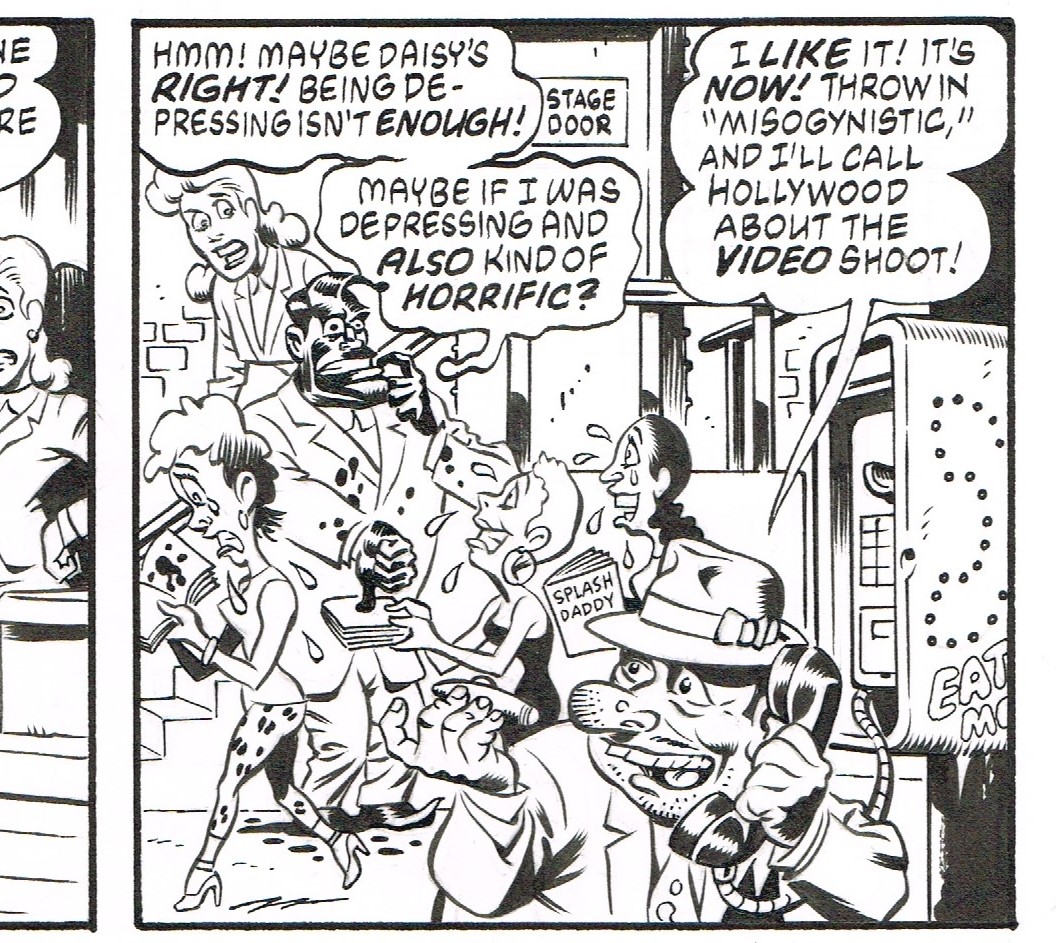 Random panels I have drawn.
Splash Brannigan was written by able Alan Moore, lettered by modest Todd Klein. #screwytuesday #radompanelsihavedrawn #cartooning #brushinking #inking #comicbooks #splashbrannigan