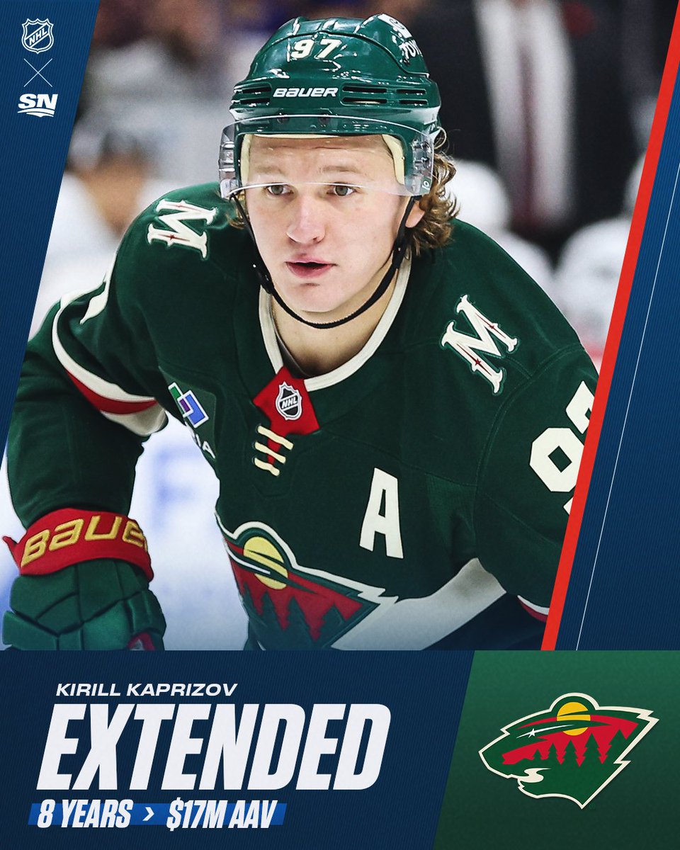 Kirill Kaprizov 🇷🇺 ha renovat amb els <a href="/mnwild/">Minnesota Wild</a>, 8 anys ha canvi de $136M en total.
