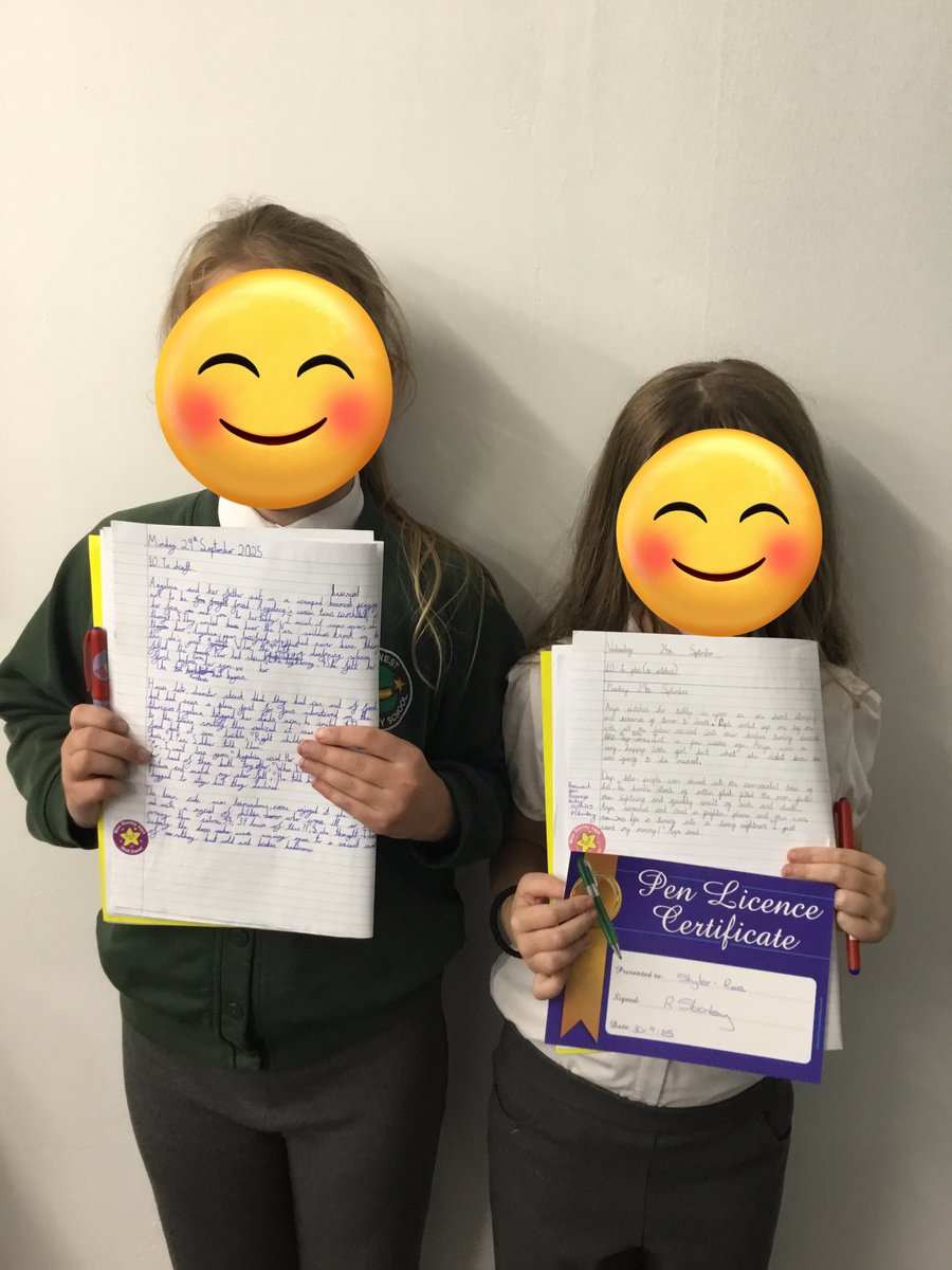 BentleyWestWS2's tweet image. Well done to our fabulous Year 6 girls that have been awarded their pen licence today. #BWwriting