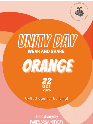 Save the Date! Show your support on Unity Day, October 22nd—wear orange to stand together for kindness, acceptance, and inclusion! <a href="/HumbleISD/">Humble ISD</a> <a href="/HumbleISD_MBE/">Maplebrook Elem</a> #MBEisFamily #focusonthegood
