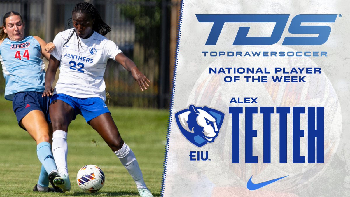 Junior forward Alex Tetteh from <a href="/EIUsoccer/">EIU Women’s Soccer</a> has been named the National Player of the Week by <a href="/TopDrawerSoccer/">TopDrawerSoccer</a> 

Tetteh had a 4⃣ goal match at Western Illinois followed by the lone goal in a 1-0 win at UT Martin

Release⚽️👀⬇️
eiupanthers.com/news/2025/9/30…