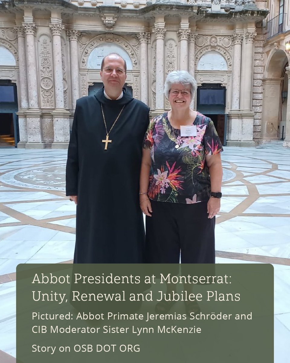osbdotorg's tweet photo. Abbot Presidents Meet at Montserrat: Unity, Renewal and Jubilee Planning

Highlights included collaboration with the CIB and preparations for the Benedictine Jubilee of 2029. Story and photos on OSB DOT ORG.

EN · IT · FR · DE · PT · ES

https://t.co/22UcLXTO72 https://t.co/APXZFZVAOA