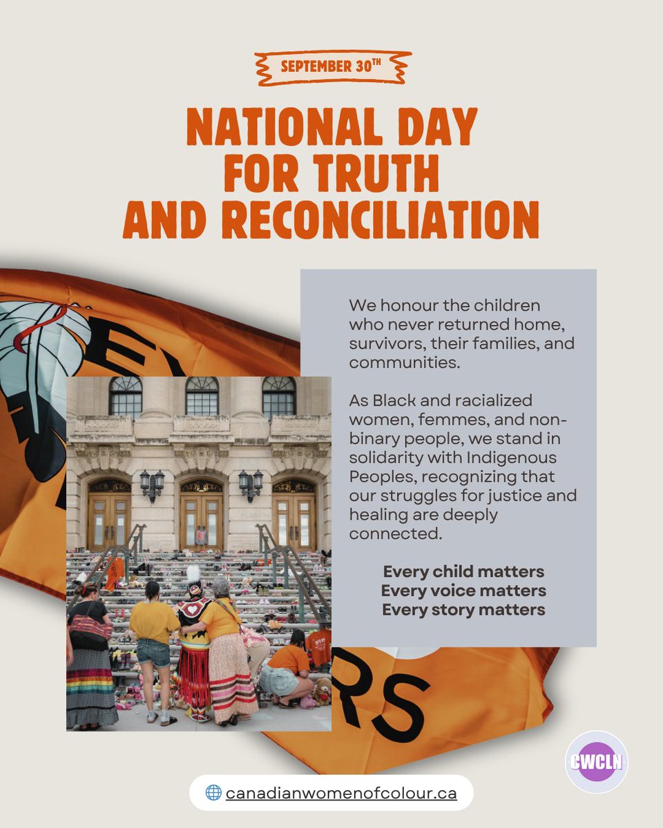 _CWCLN's tweet photo. 🧡 Sept 30: Honour children lost &amp; Survivors of residential schools / Honorer les enfants et survivants des pensionnats. Truth &amp; reconciliation call us to listen, learn, act—today &amp; every day. https://t.co/SrfTHPpN2P
