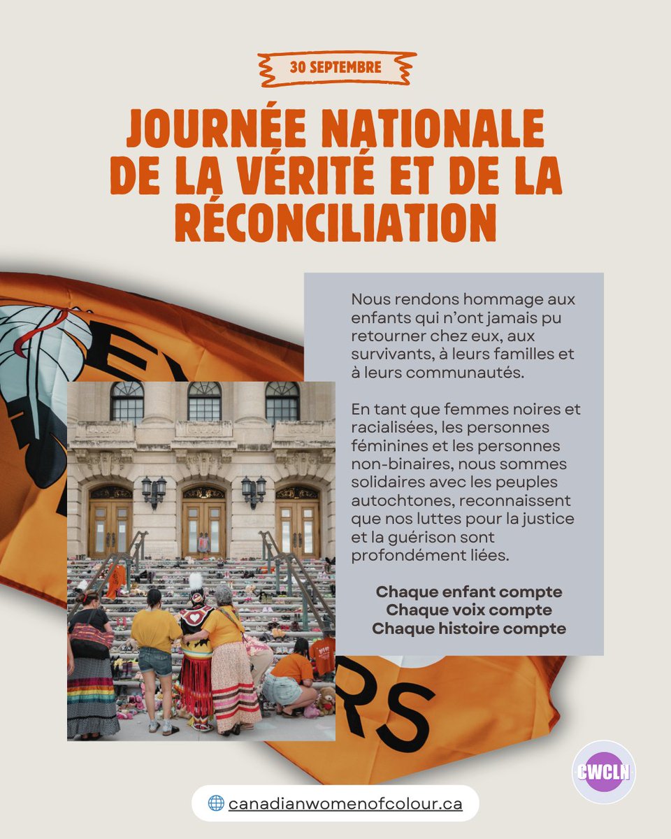 _CWCLN's tweet photo. 🧡 Sept 30: Honour children lost &amp; Survivors of residential schools / Honorer les enfants et survivants des pensionnats. Truth &amp; reconciliation call us to listen, learn, act—today &amp; every day. https://t.co/SrfTHPpN2P