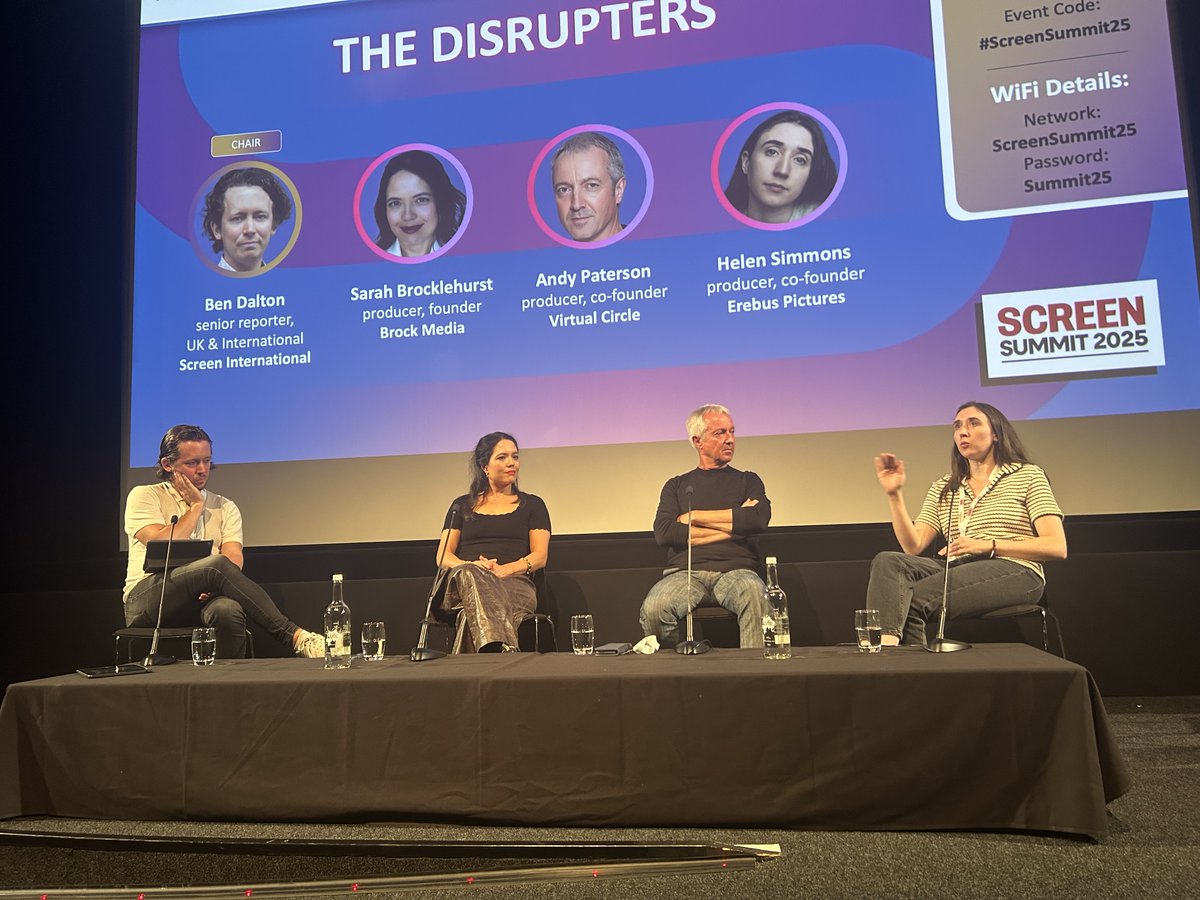 Screendaily's tweet photo. Helen Simmons of Erebus Pictures: "The film tax credit is amazing but there should be a way to protect producers from all the different ways, and people and companies who are skimming money off" #ScreenSummit25 https://t.co/1yoLxn5o1D