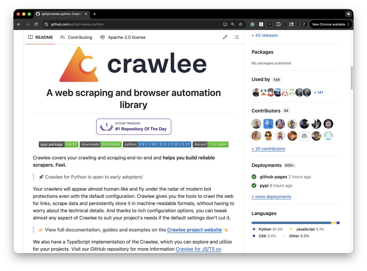 svpino's tweet image. Web scraping is a critical skill for software developers!

At a time when every large company is training large language models, learning how to scrape content from the web is a top skill to learn.

Web scraping → Collecting data at scale and storing it in a structured format,…