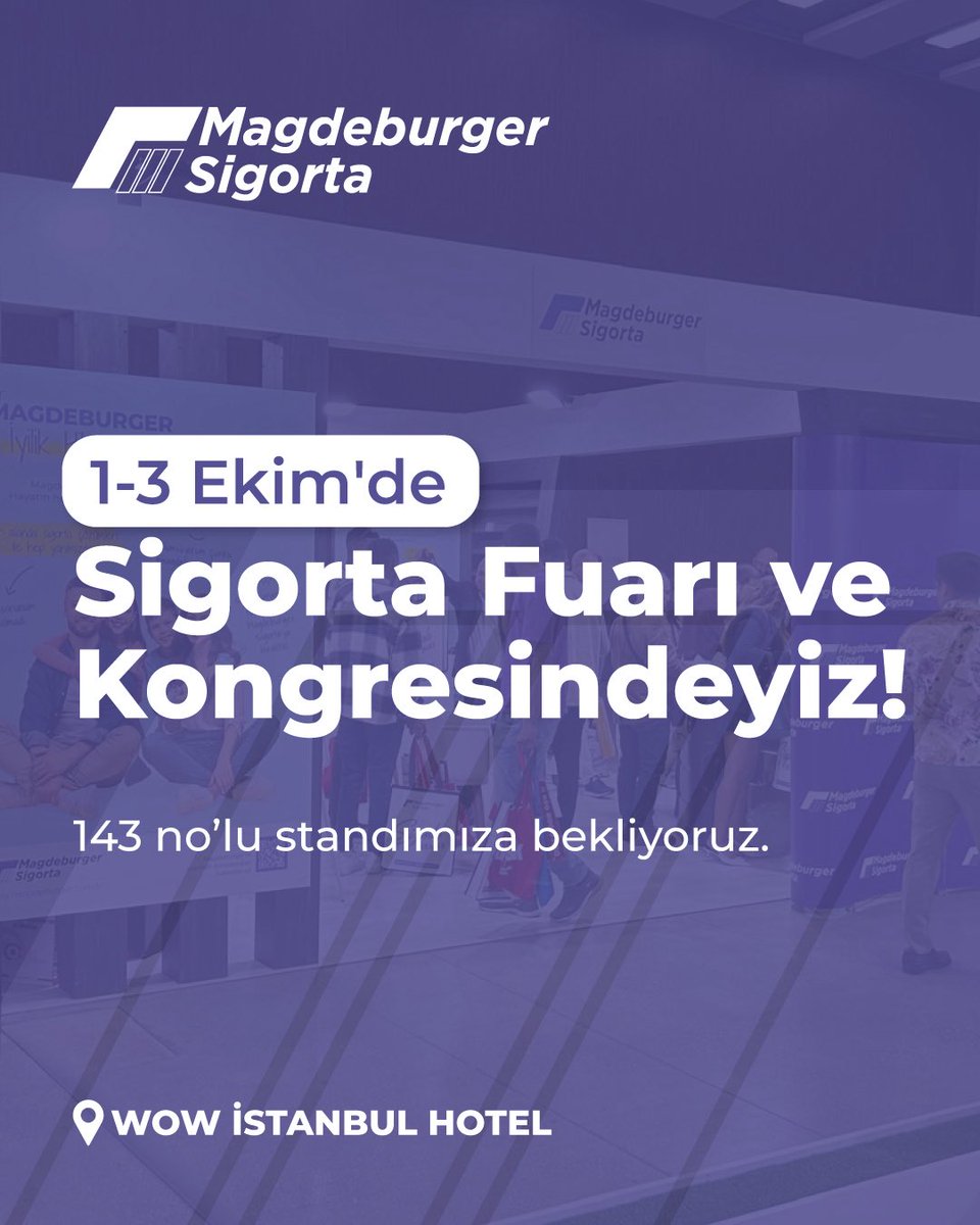 1–3 Ekim 2025’te İstanbul’da gerçekleşecek Sigorta Fuarı ve Kongresi’nde, sigortacılığın yarınını şekillendiren son trendleri ve özgün çözümlerimizi aktarmak üzere standımızda sizleri bekliyoruz.

📍WOW İstanbul Hotels 
🗓️1-3 Ekim 2025
📌143 No'lu Stant