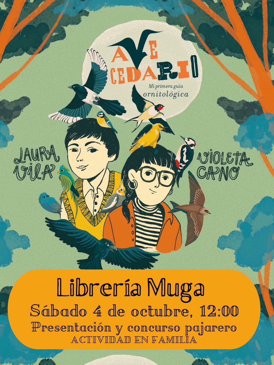 Nuestro AVEcedario sigue revoloteando por las librerías españolas y el próximo fin de semana se posará en una que nos encanta: MUGA.
Así que nos vamos para el corazón de Vallecas a pasarlo bien con las familias pajareras que se quieran acercar a participar en nuestro concurso.
