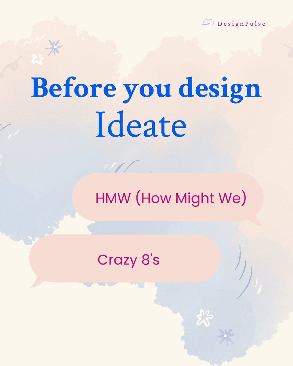 DesignPulse0's tweet image. Great design doesn’t start in Figma—it starts with ideas 💡

2 quick ideation tools every designer should know:
✨ HMW (How Might We) → turn problems into opportunities
✨ Crazy 8’s → sketch fast, think big
Which one’s your go-to? 👇
#UXDesign #DesignThinking #Ideation