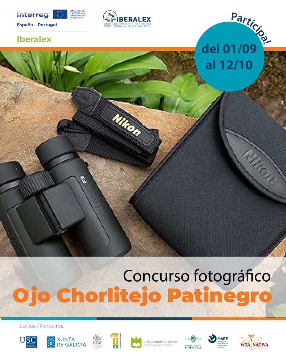 Iberalex_Poctep's tweet photo. Últimos dias para participar!
Até 12 de outubro podes juntar-te ao nosso #ConcursoFotografia🐦.
🏆Prémio: binóculos Nikon Prostaff P3 8x30, ideais para observação de aves
👉Publica a tua foto no Instagram, identifica a nossa conta e usa #OjoChorlitejoPatinegro
mais info no insta https://t.co/IvjqaGgdKH