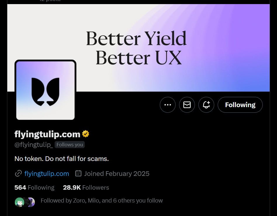 cryptotaberu's tweet photo. @flyingtulip_ 🙌 https://t.co/rSdLc6wxsC