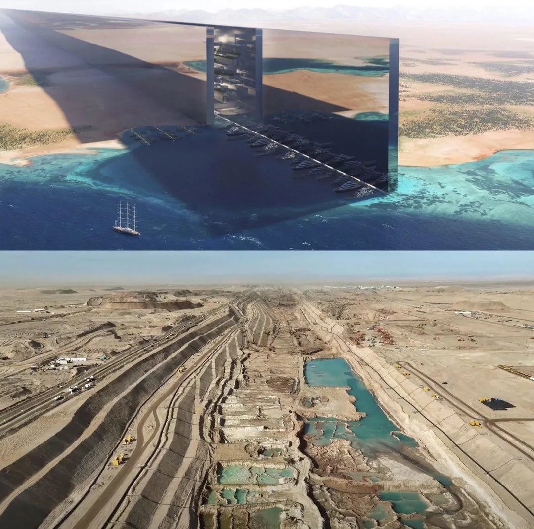 Did you know Saudi Arabia’s NEOM “The Line” is the most expensive construction project EVER at $1.5 TRILLION? This 170km-long, zero-carbon megacity will house 9M people in a mirrored linear wonder—urban design on steroids! #Designbuild