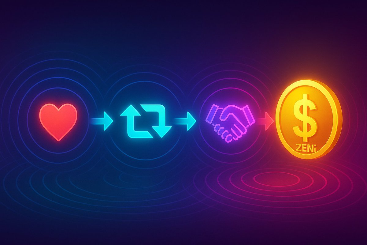 ZENi_io's tweet image. Compounding Community
A single like sparks momentum.
A retweet multiplies.
An invite compounds.
Together → exponential growth.
Together → $ZENi rewards.
That’s the POC loop. ⏳
#ZENi #POC #SocialFi
