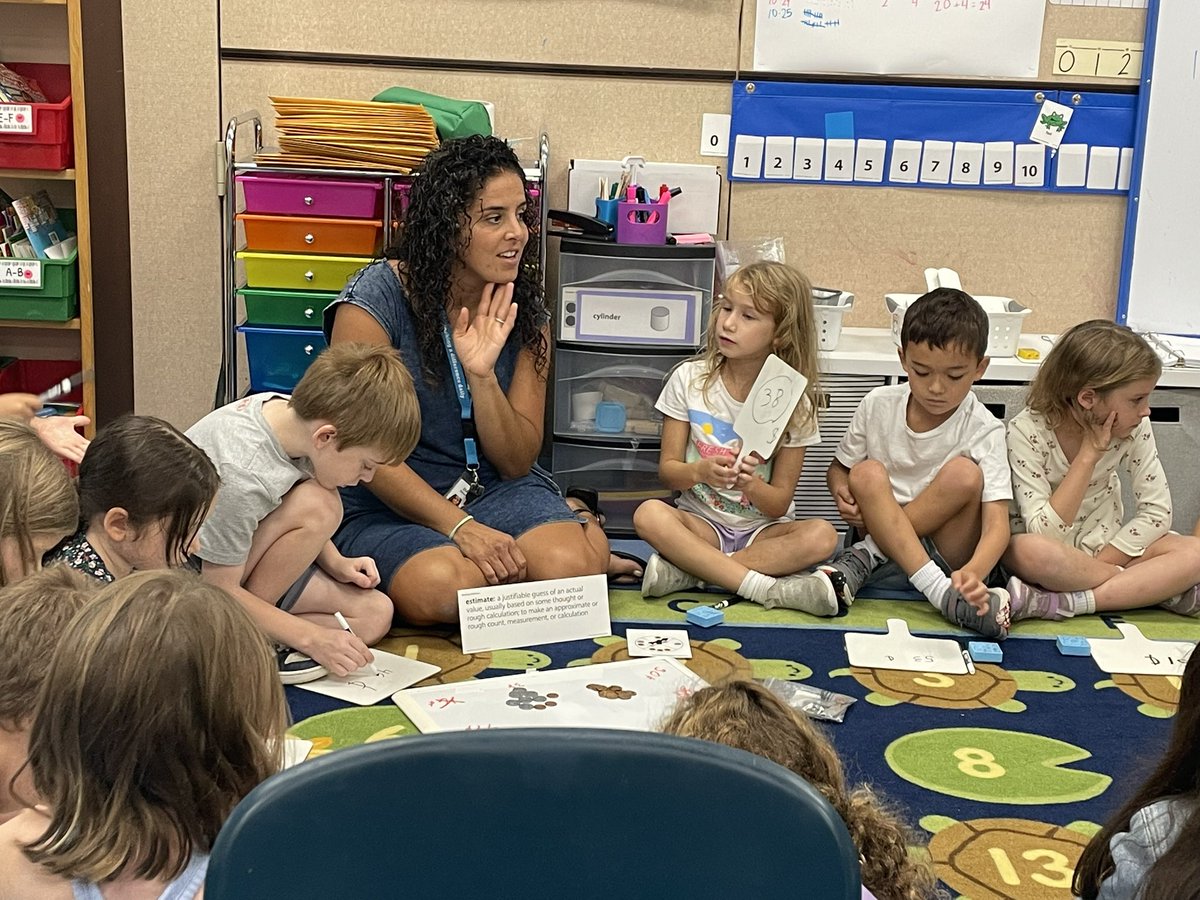 LaurenBird42's tweet image. Students in #firstgrade explored #estimation using coins and whiteboards to show their #flexiblethinking during #NumberCorner at #CosCobSchool. @GPSDistrict