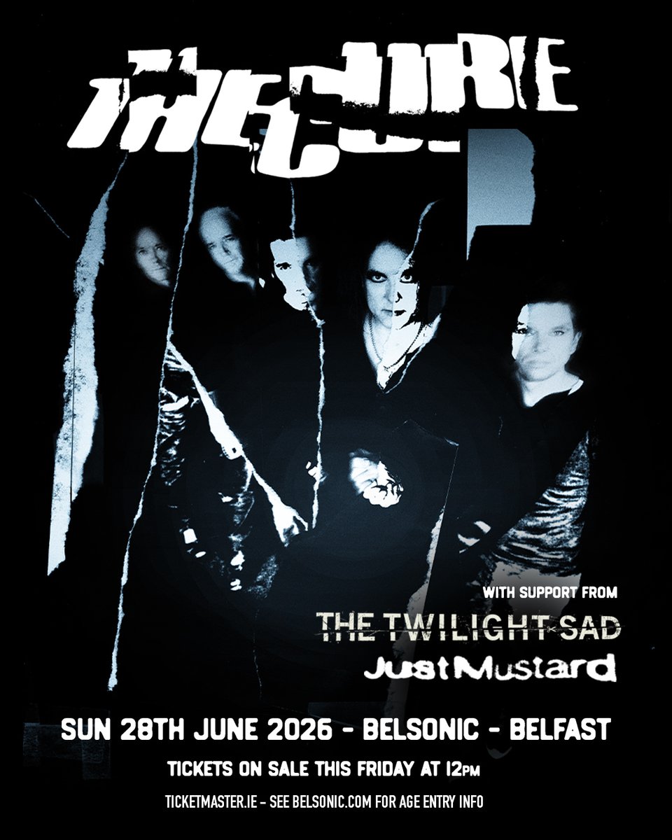 JUST ANNOUNCED -- THE CURE

<a href="/thecure/">The Cure</a> 
+The Twilight Sad, <a href="/justmustard/">Just Mustard</a> 

📆28th June 2026
<a href="/belsonicbelfast/">Belsonic</a>

SIGN UP for pre-sale → venuecloud.net/s/f/12/115

🔃 Repost for a chance to win tickets!

Presale: Thu 12pm
General sale: Fri 12pm