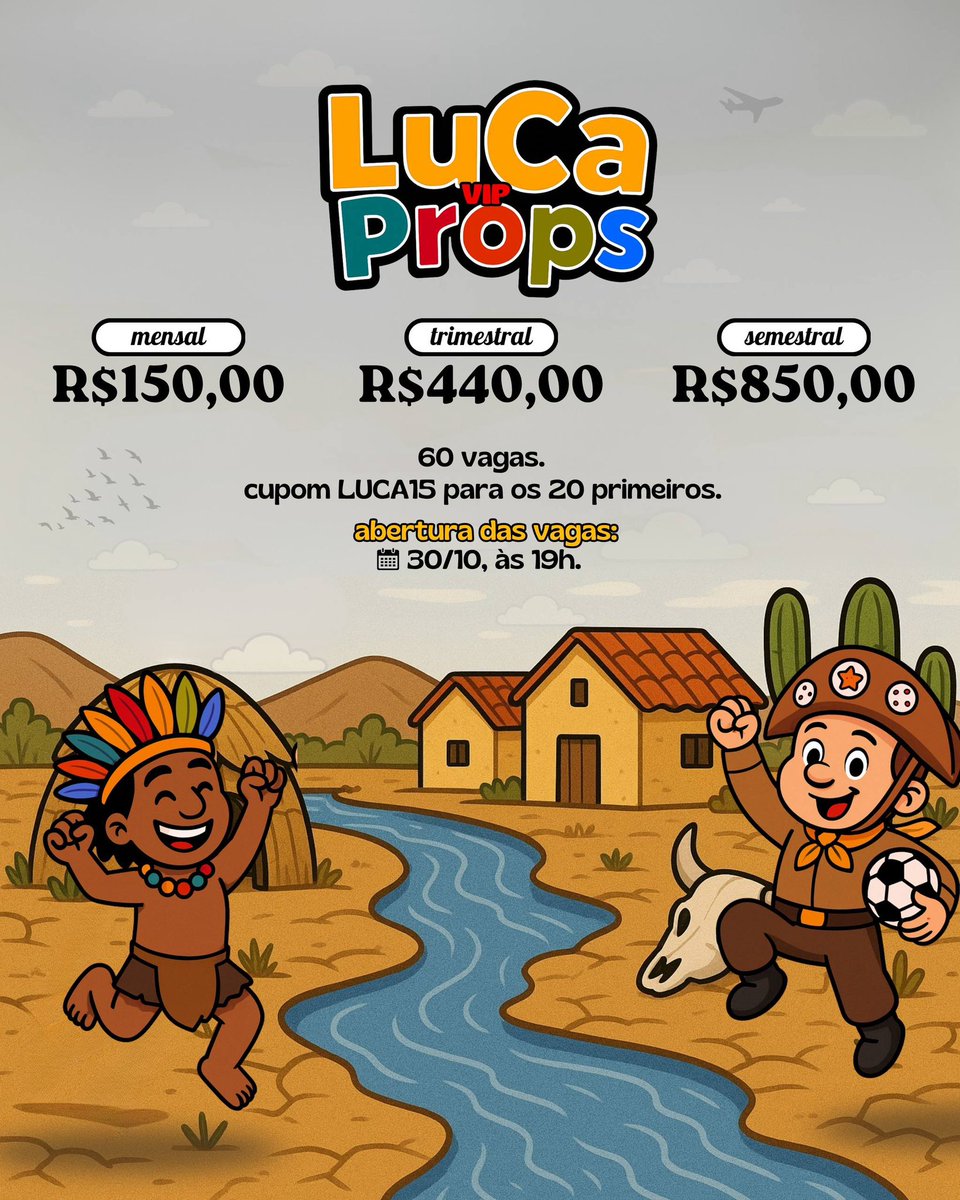 ALÔ, FAMÍLIA! 👋

Chegou a notícia que ninguém queria dar...

Está nascendo o LuCa Props VIP! 🔥

⬇️ Para saber mais sobre como vai funcionar, entre no nosso canal do Telegram:

t.me/LuCaProps