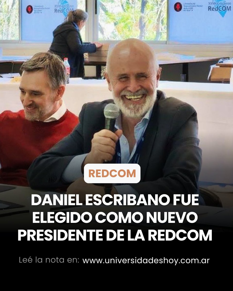 universihoy's tweet photo. 🔹Daniel #Escribano fue elegido como nuevo presidente de la #REDCOM

📚🤝El decano del Departamento de Cultura, Arte y Comunicación de la #UNDAV fue designado de forma unánime para conducir la @REDCOMargentina.  

https://t.co/2SCt6WU6jJ https://t.co/IZULHi0QW8
