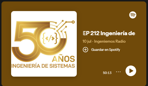🎙️Escucha en Ingeniemos Radio una reseña histórica del Departamento de Ingeniería de Sistemas de la <a href="/UdeA/">Universidad de Antioquia</a>, que el pasado 25 de septiembre celebró 5 décadas de labores.

Un pregrado que sigue marcando pauta como vocación de muchos colombianos 🇨🇴

🔊bit.ly/3KtTL7w