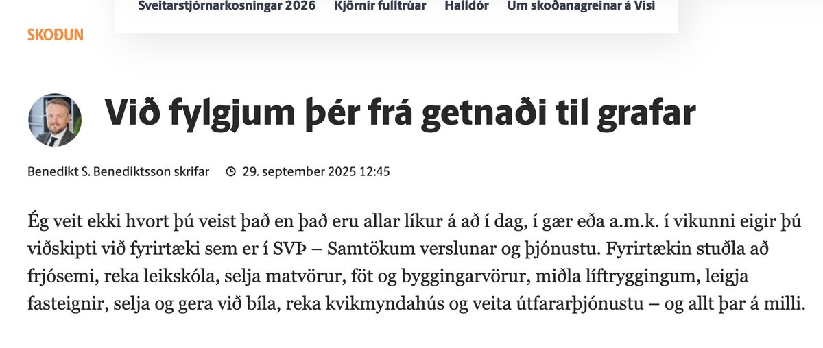Mest krípí aðsenda grein dagsins