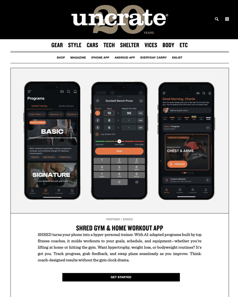 Thank you <a href="/uncrate/">Uncrate</a> for featuring us! We're thrilled to continue building the best training platform on the planet.