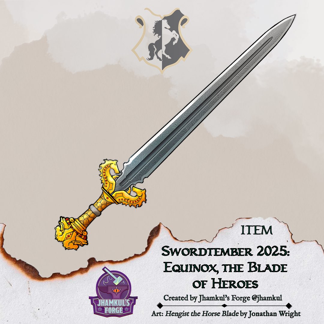 JhamkulSE's tweet photo. (1/3) Equinox, the Blade of Heroes
Weapon (longsword), Artifact (requires attunement)

Day 30: Legend

.

#dnd #dungeonsanddragons #dnd5e #ttrpg #dungeonmaster #criticalrole #dndmagicitems #worldbuilding #swordtember #swordtember2025 #jhamkul #legendary #artifact #forgottenrealms https://t.co/gstvqGKtev