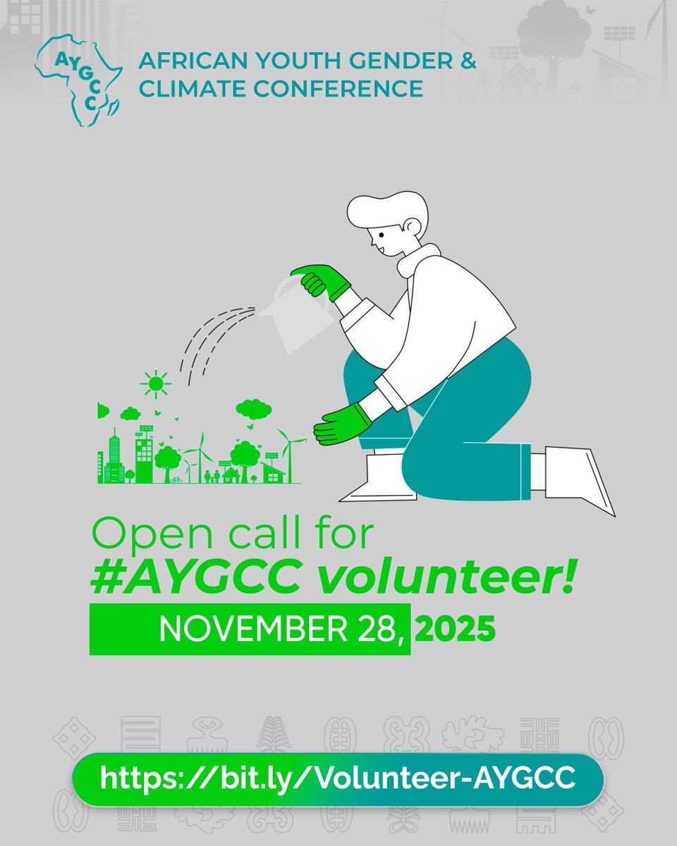 Join us as a Volunteer at <a href="/aygcc_/">AYGCC</a>  2025 – Youth-Driven Climate Solutions and Gender Leadership.

📅 Date: November 28, 2025.

🔗 Volunteer Registration: bit.ly/Volunteer-AYGCC

🔗 Conference Registration: bit.ly/AYGCC-2025
#AYGCC2025 #ClimateAction #genderequality
#COP30