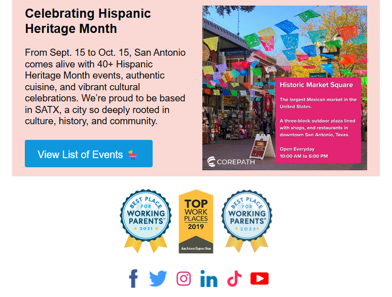 CorePath's tweet image. Our latest Client eNewsletter is out now! View now at: 
bit.ly/470pBS5
#BloodDrive #DonateBlood  #BloodCancer #BloodCancerAwarenessMonth #HispanicHeritageMonth #SanAntonio #SATX #AdvancedPracticeProviders #APP #MedicalEducation  #SlideLife #Hematopathology #Diagnostics