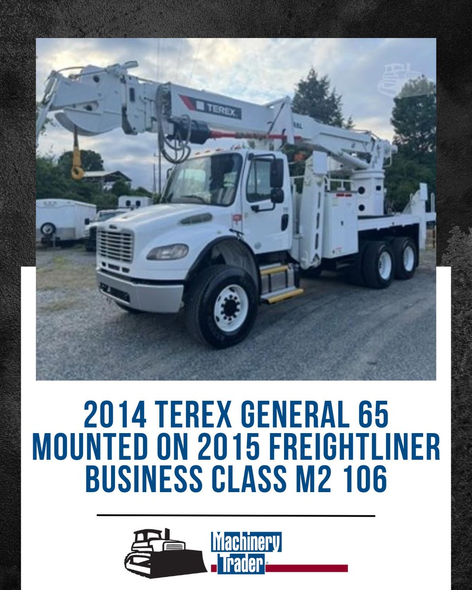 machinerytrader's tweet image. 🚧 2014 TEREX GENERAL 65 MOUNTED ON 2015 FREIGHTLINER BUSINESS CLASS M2 106 For SALE! 🚛

⏱ 930.5 hours
🛣  21,884 miles
⚡ 300 HP Cummins
🔧 6WD Automatic

View the equipment here ➡️ ow.ly/T9fc50X4nTc

#Terex #MachineryTrader #Freightliner #HeavyEquipment