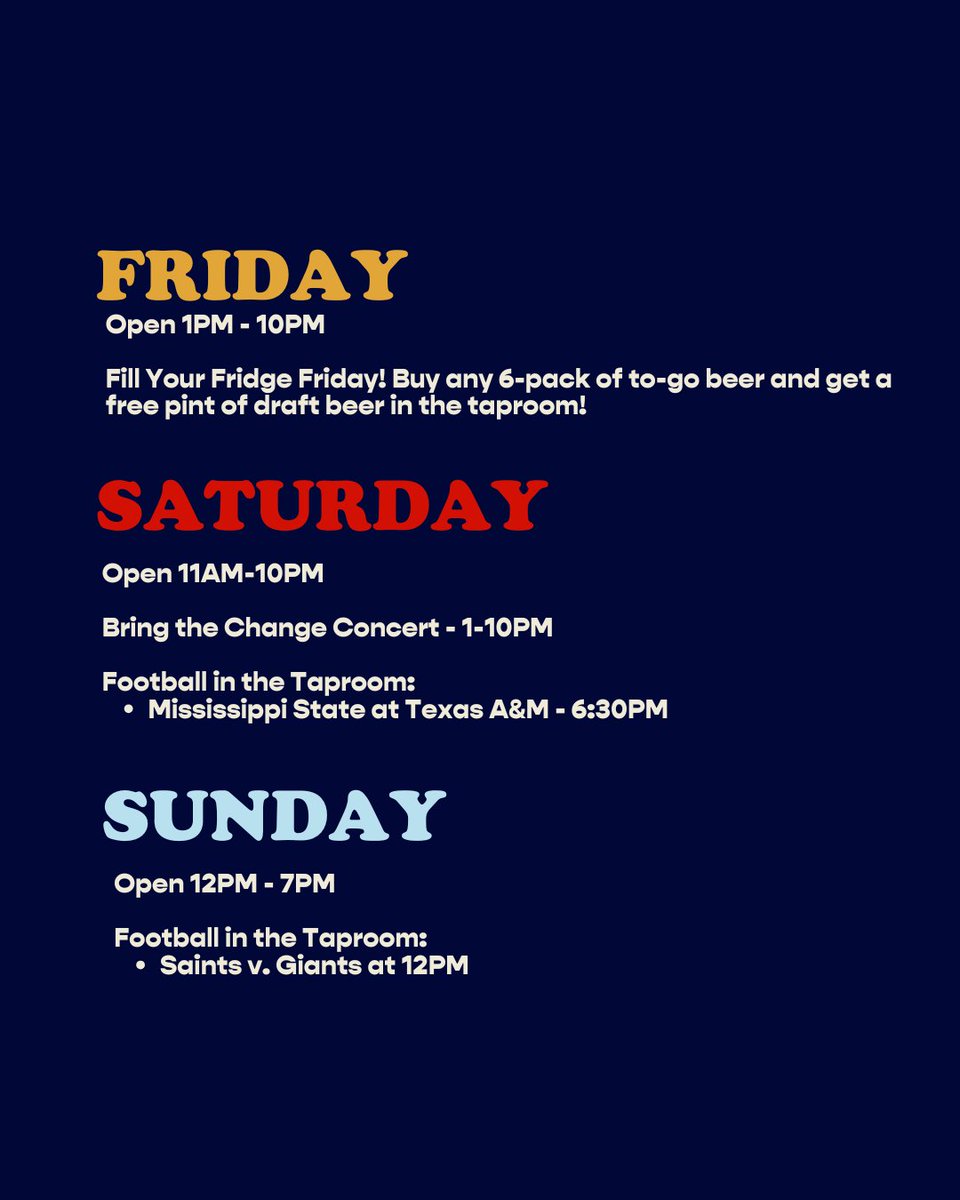 Check out what's happening this week in the Taproom!