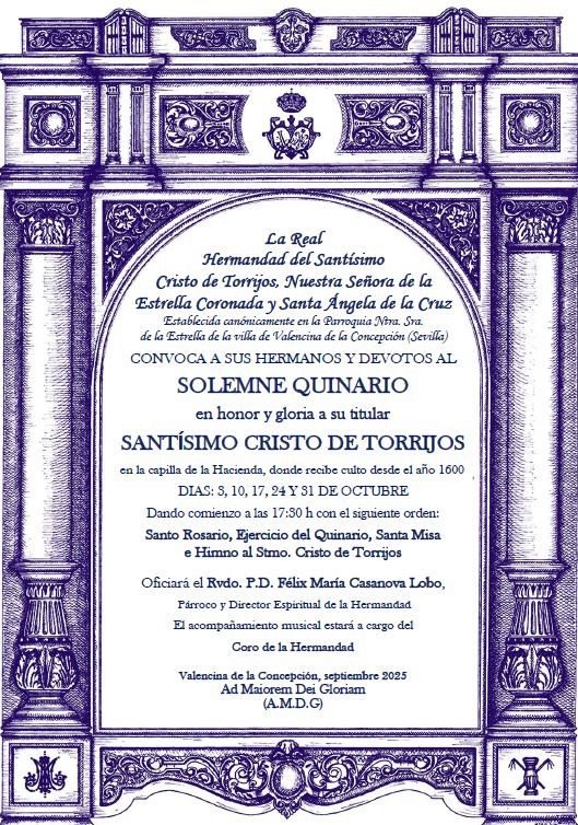 HdadTorrijos's tweet image. CULTOS: Quinario en honor al Stmo. Cristo de Torrijos