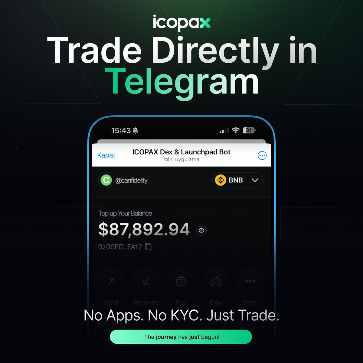 No apps. No KYC. No downloads.
Just fast, secure trading directly inside Telegram.

That’s the power of ICOPAX.
The future of trading is already in your chat box. 💬⚡