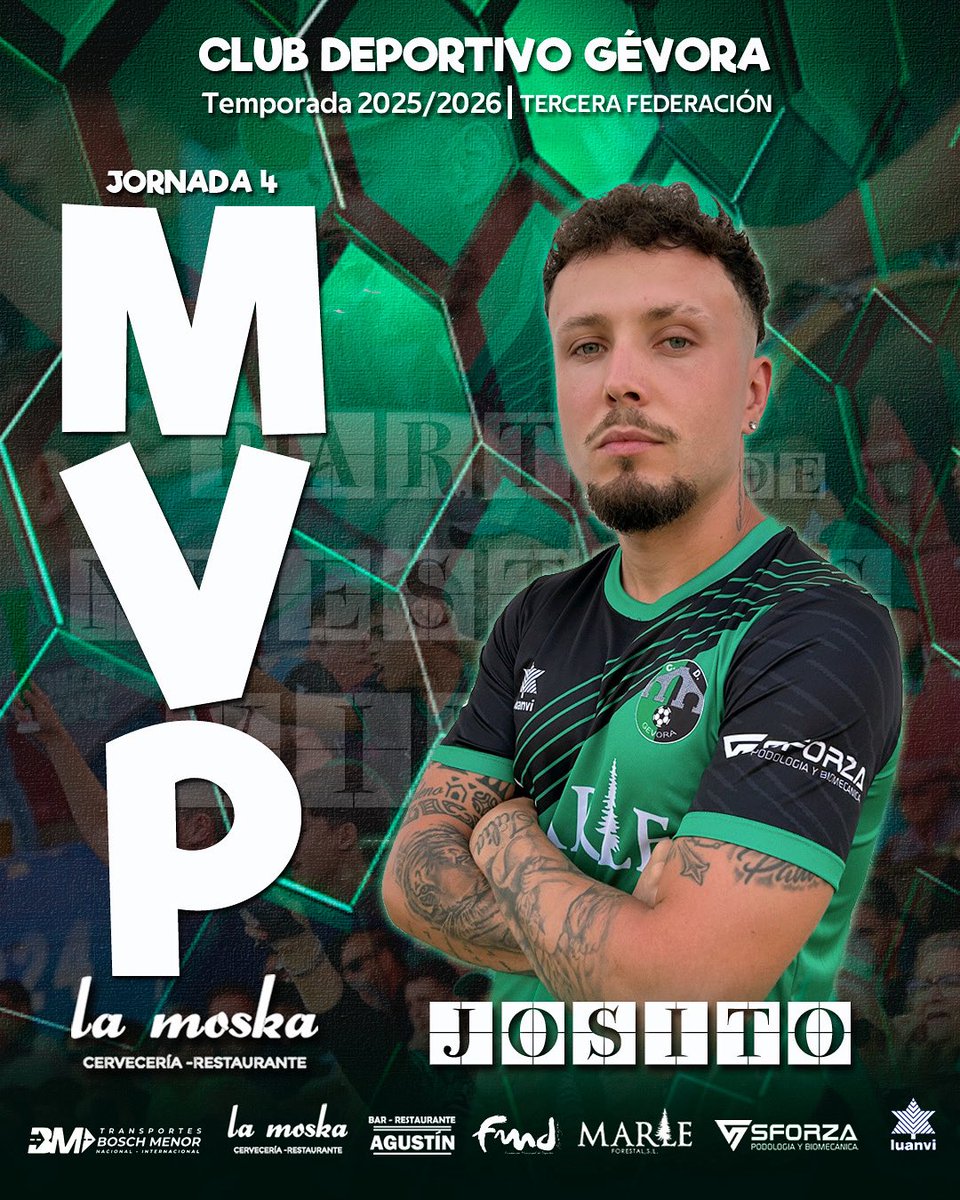 ⭐ 𝐌𝐕𝐏 • 𝐉𝐨𝐫𝐧𝐚𝐝𝐚 𝟒 • 𝐑𝐞𝐬𝐭𝐚𝐮𝐫𝐚𝐧𝐭𝐞 𝐋𝐀 𝐌𝐎𝐒𝐊𝐀.

🥇 Con el 61% de los votos, Josito es elegido el mejor jugador del #CDGévora 🆚 #CPMontehermoso 

👏 ¡Enhorabuena, <a href="/joselitogv10/">joselitogv10</a> !