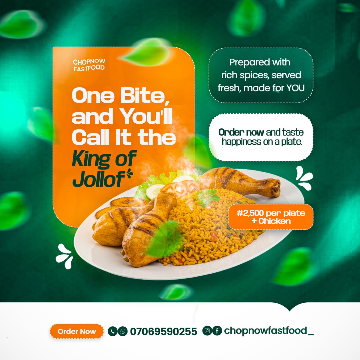 prooksee's tweet photo. Just wrapped up a flyer project for a restaurant brand 🍴🔥
🍚 Jollof &amp; chicken
🍔 Juicy burger
🥘 Mix &amp; match combo
Which one’s making you hungry first? 👀✨ https://t.co/pxMABWdktD