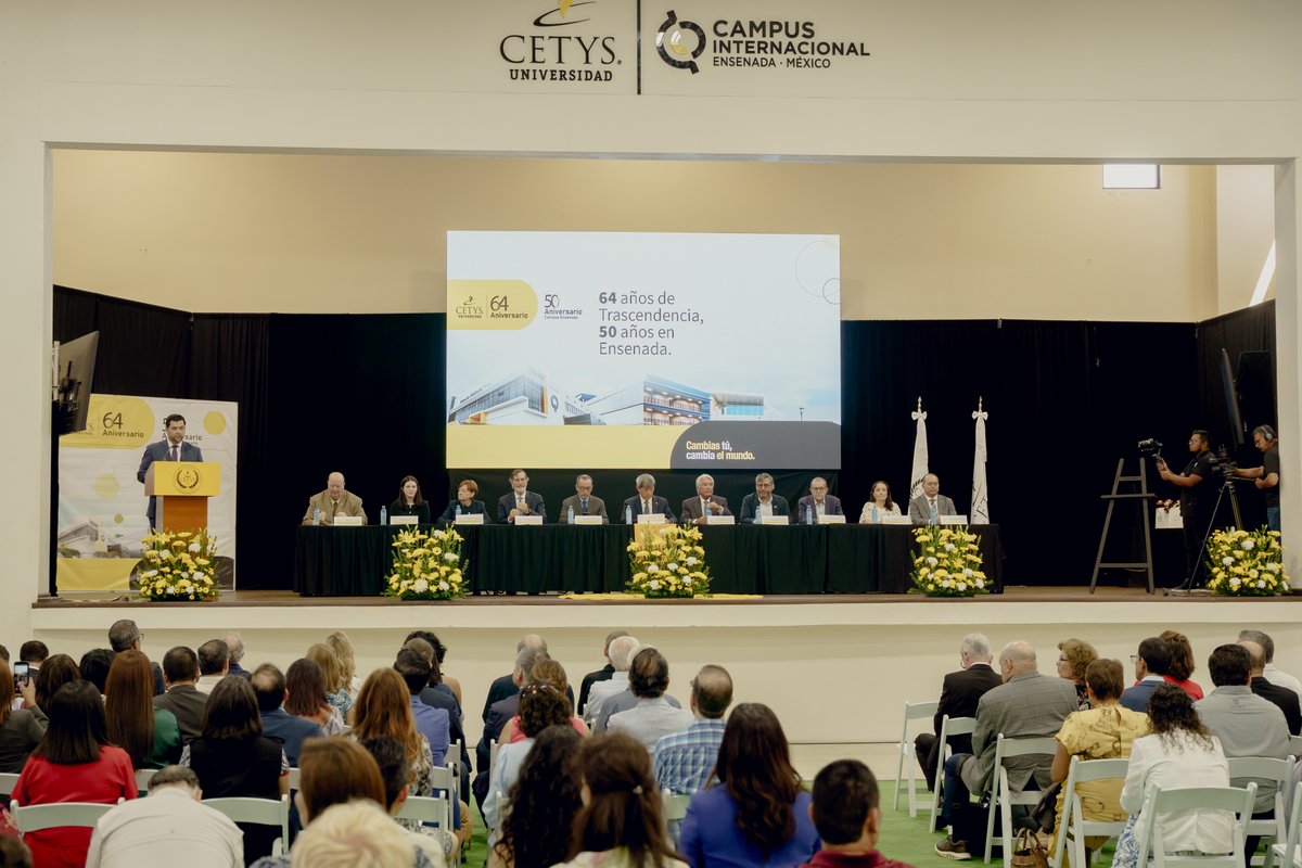 Gracias a todos los que se sumaron a la celebración de los 64 años de <a href="/cetysuni/">CETYS Universidad</a> y el 50 aniversario de Campus Ensenada . Autoridades, aliados y amigos como <a href="/SEP_mx/">SEP México</a>, <a href="/fimpes/">FIMPES</a>, <a href="/ANUIES/">ANUIES</a>, <a href="/mavi_mestre/">Mavi Mestre</a> y el Dr. Arturo Cherbowski Lask, aportaron un valor especial a esta conmemoración.